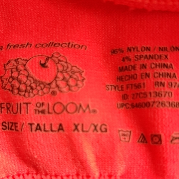 FRUIT OF THE LOOM - Cute Racer Back Sports Bra - Size: XL - Picture 6 of 8